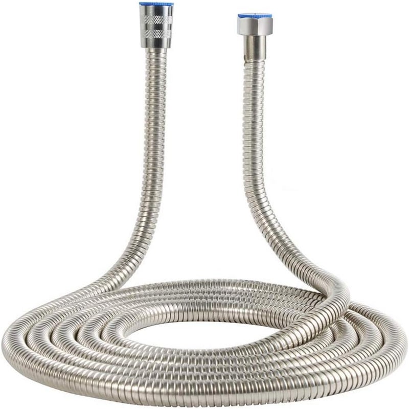 FCFKUK Upgraded 121-Inch Stainless Steel Handheld Shower Hose Explosion-Proof Stainless Steel Woven Inner Pipe Hose with Brass Nut and Brass Insert - Image 1